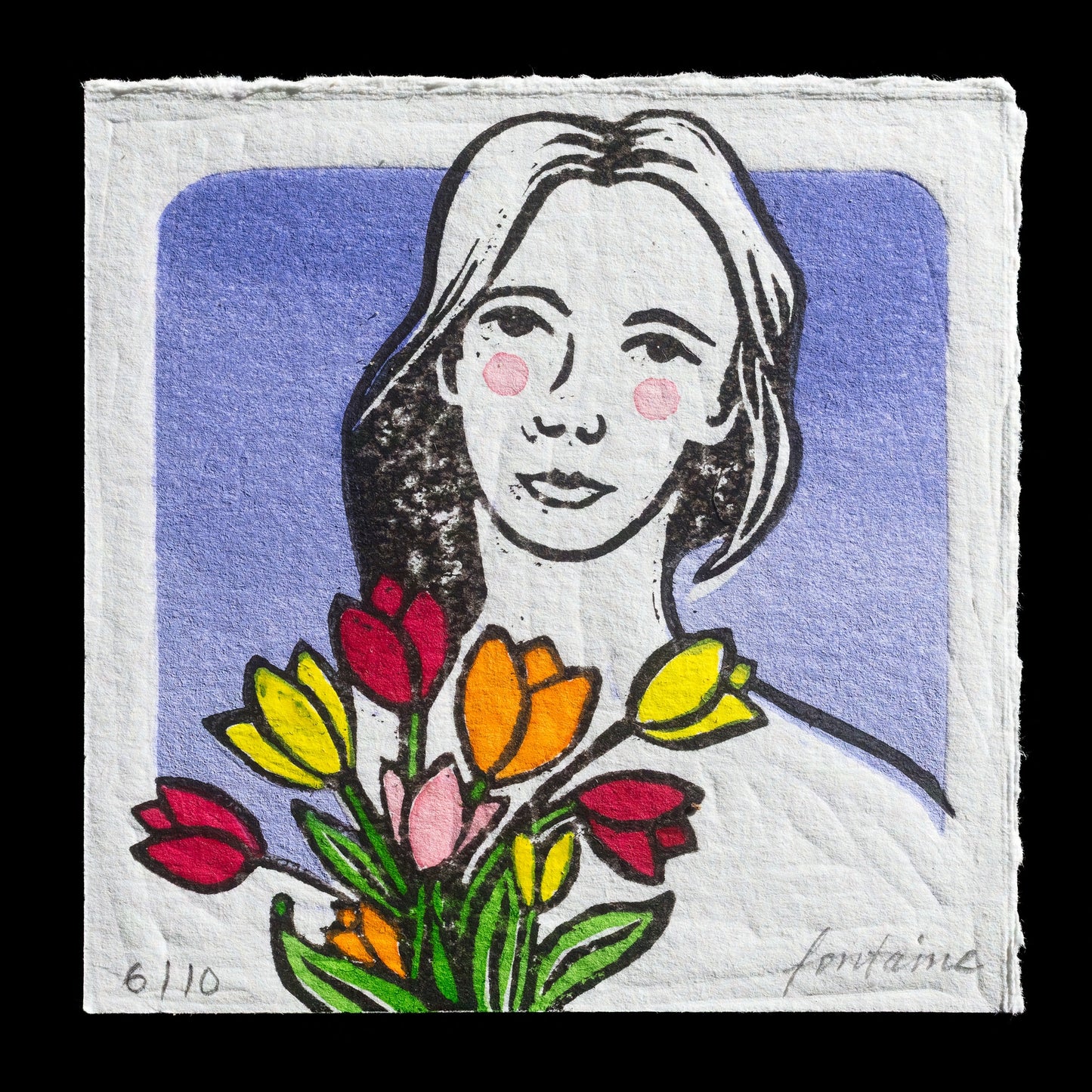 "Self-Portrait With Tulips" by Ramona Fontaine