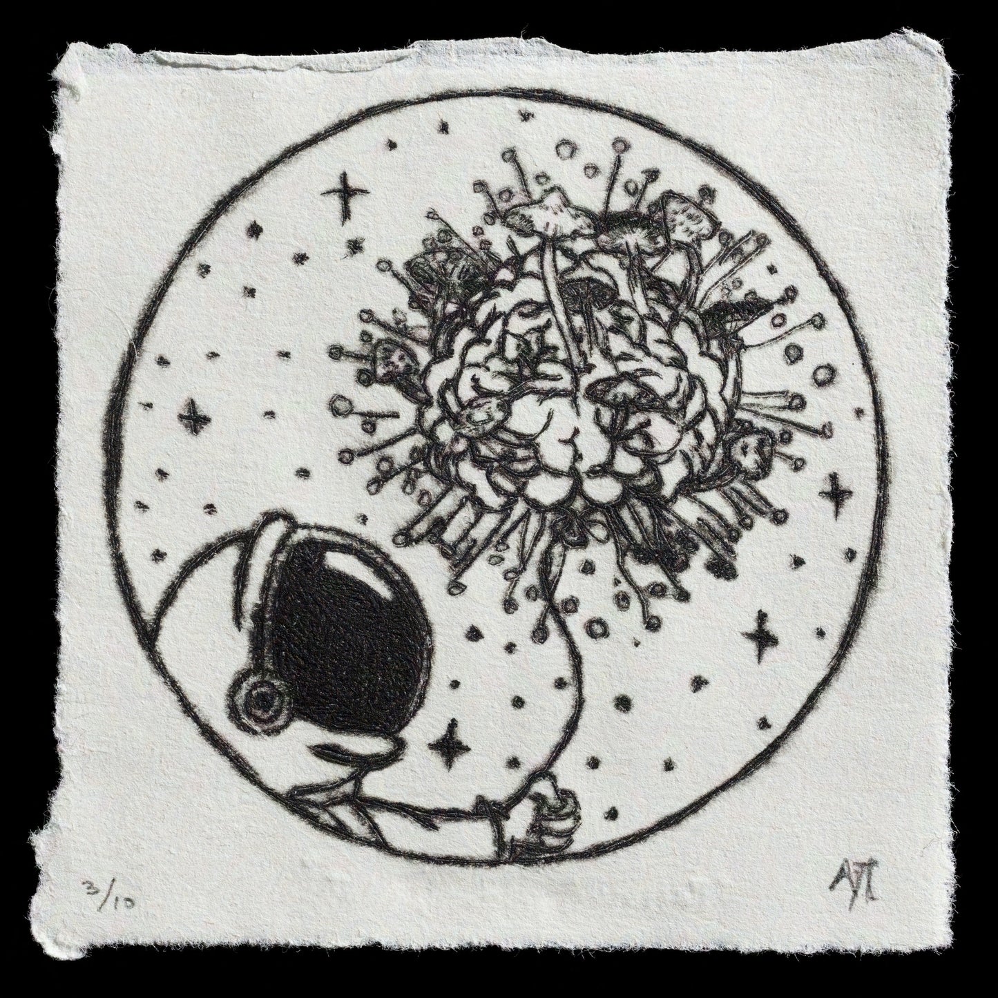 This captivating print, "Personal Development" by Lena Patsa, employs drypoint techniques to create a striking visual representation.

**Key Features:**

* A person stands before an explosion, surrounded by vibrant colors.
* The image conveys a sense of growth and transformation, inviting the viewer to contemplate their own personal development journey.