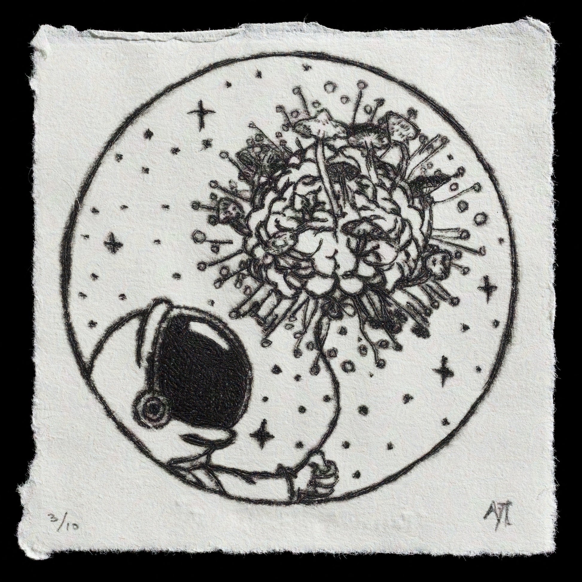 This captivating print, "Personal Development" by Lena Patsa, employs drypoint techniques to create a striking visual representation.

**Key Features:**

* A person stands before an explosion, surrounded by vibrant colors.
* The image conveys a sense of growth and transformation, inviting the viewer to contemplate their own personal development journey.